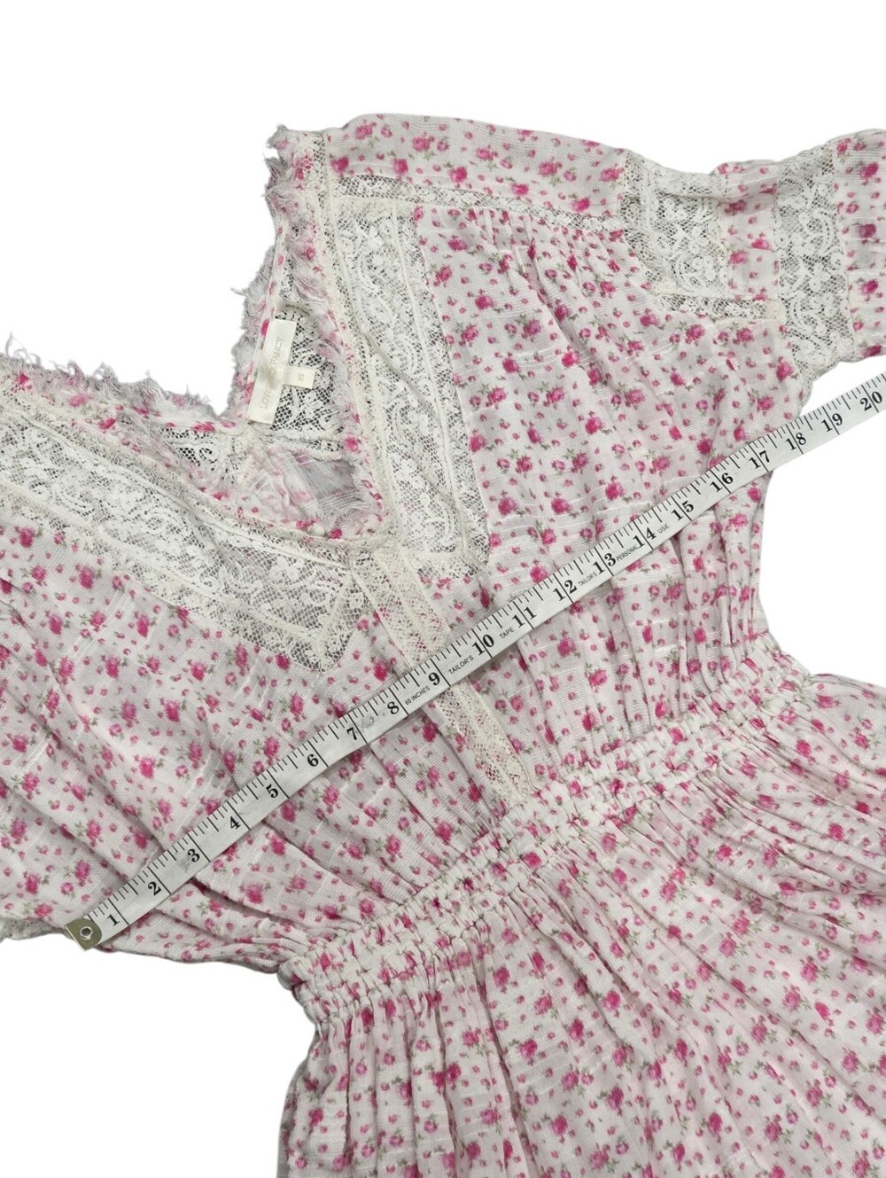 LOVESHACKFANCY NEWTON FLORAL LACE MINI DRESS XS - Picture 8 of 13